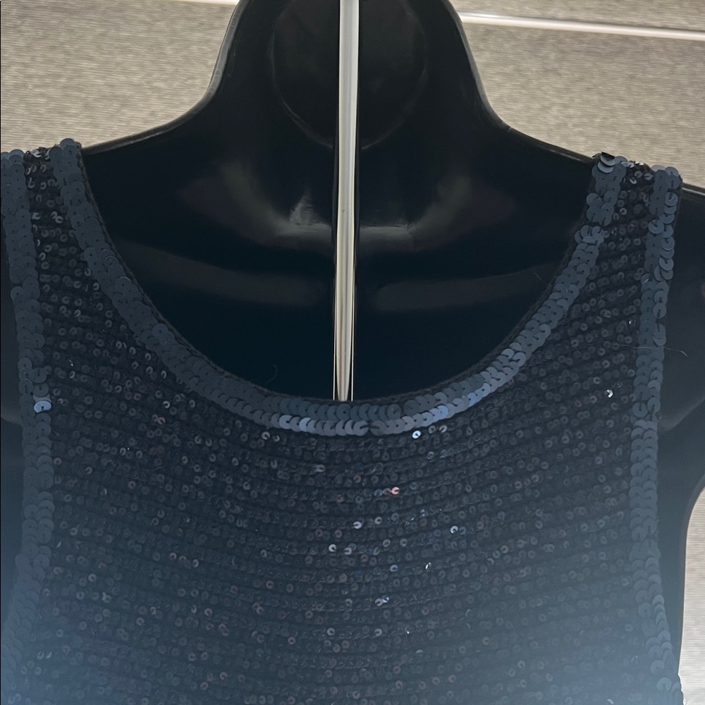 Black Sequin Sleeveless Dress/Holiday Party/Coctail Glam - Picture 7 of 8